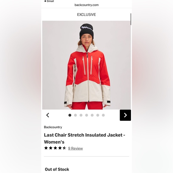 Backcountry Last Chair Stretch Insulated Jacket - Women's - Red - Picture 2 of 10